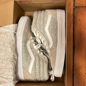 NEW High Top Vans - Grey Oatmeal - Womens 7.5